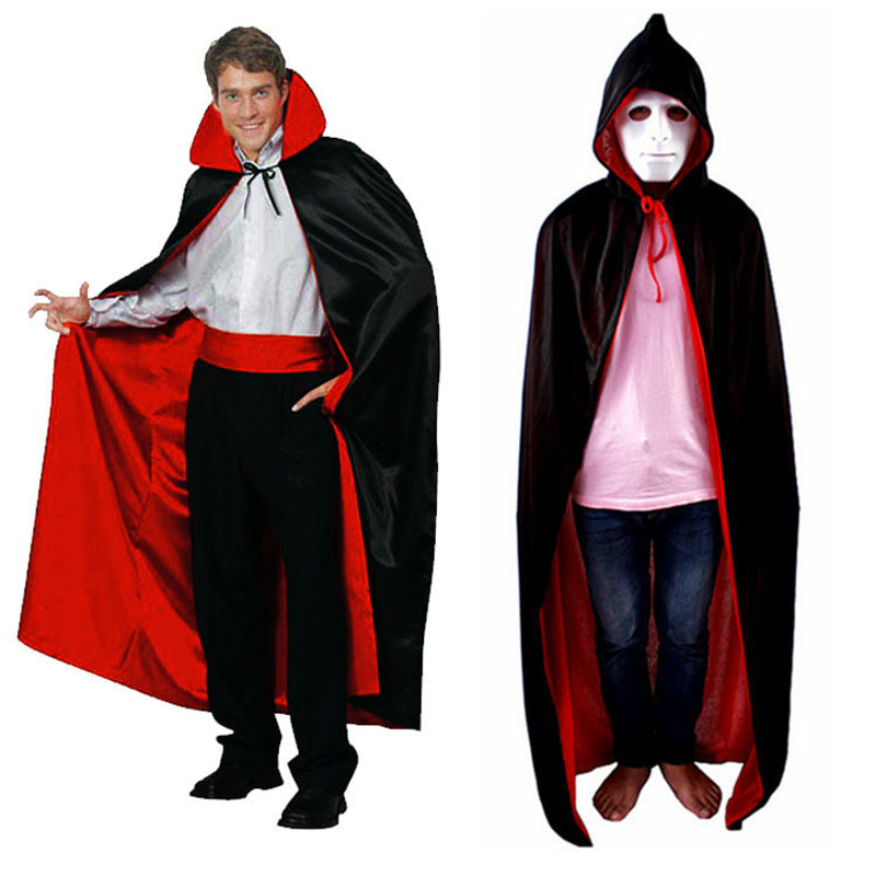 Hooded Cloak Cape Medieval Pagan Witch Wiccan Vampire Halloween Costume