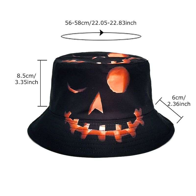 Creative Halloween Pumpkin Grimace Printed Sunscreen Sun-shade Fisherman Hat