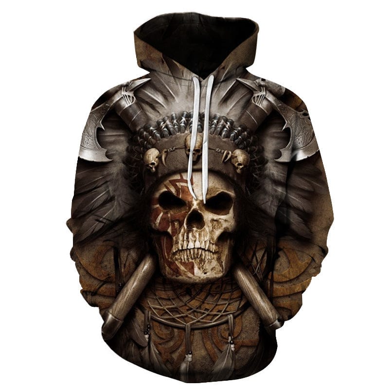 HALLOWEEN 2022 New 3D Hoodie Men Sweatshirt Metal Skull Print Hoodie