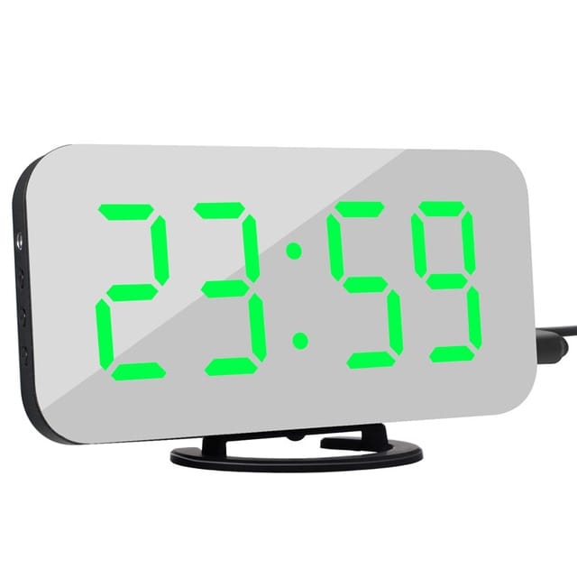 Digital LED Display Alarm Clock with 2 USB Output Ports