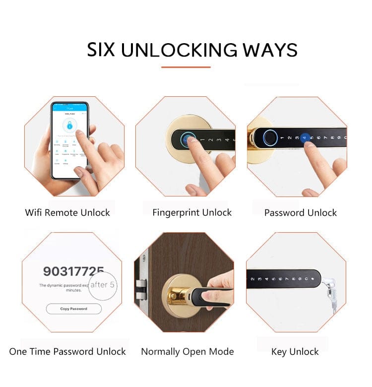 Keyless Biometric Smart Lock Fingerprint Password Electric Digital Lock