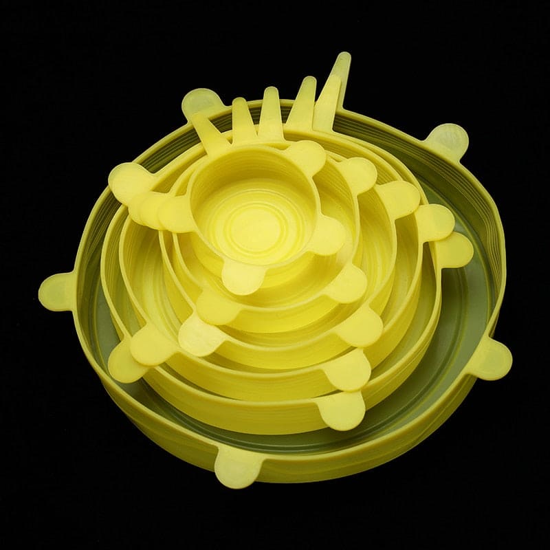 WORTHBUY 6 Pcs/Set Food Silicone Cover Cap Universal Silicone Lids For Cookware Bowl Reusable Stretch Lids Kitchen Accessories