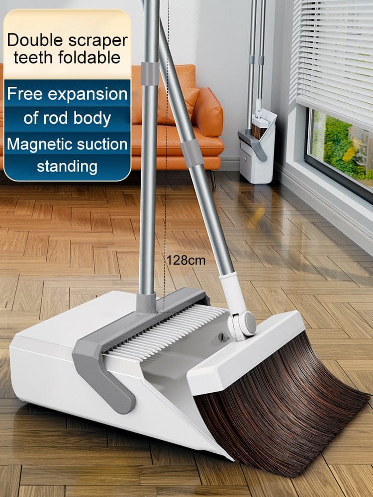 Foldable Extendable Broom Magnetic Dustpan Cleaning Set