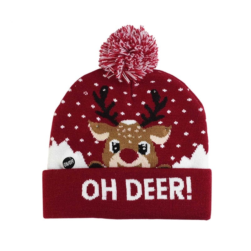 LED Christmas Beanie Light Up Knitted Hat