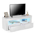 47 Inch Modern TV Stands Unit Bracket with LED Drawers TV Stand Cabinet Living Room Furniture TV Monitor Stand Storage Cabinet