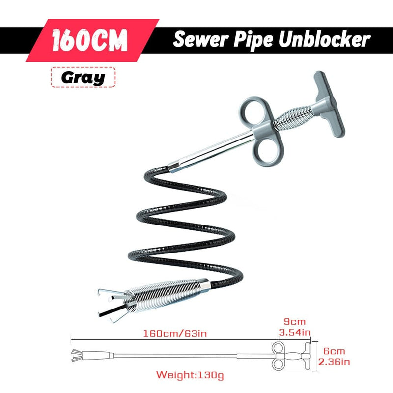 60/90/160mm Sewer Pipe Unblocker Snake Spring Pipe Dredging Tool for Bathroom Kitchen Hair Sewer Sink Pipeline Cleaning Tools