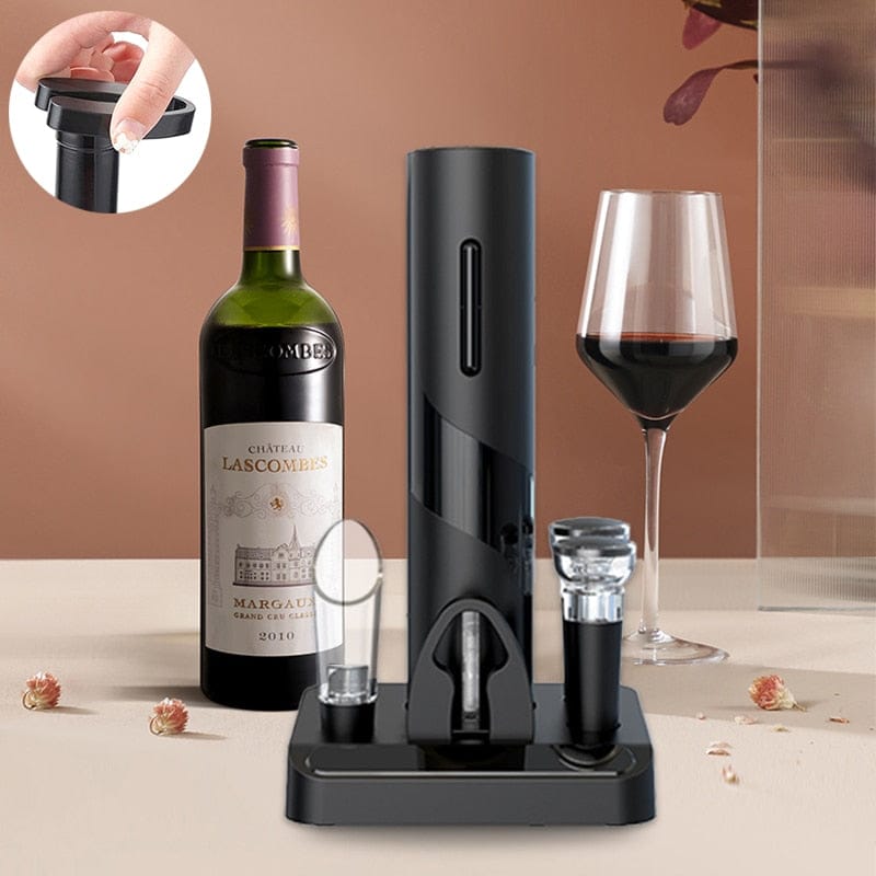 Electric Wine Bottle Opener with Foil Cutter One-click Button Rechargeable Automatic corkscrew for Party Bar Wine Lover