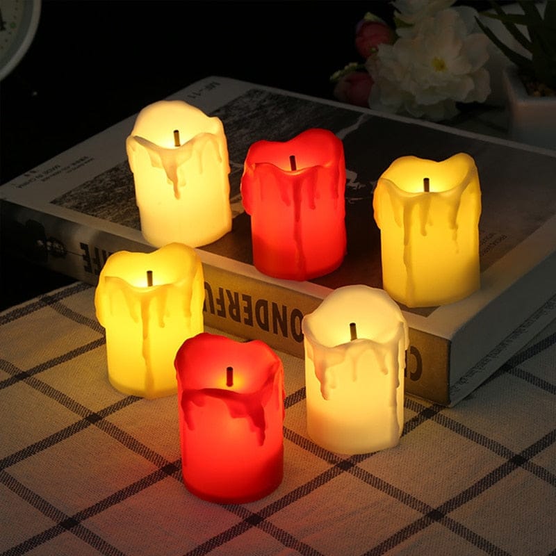 6/12Pcs Christmas Holiday Flameless LED Light Bright Battery Operated  Realistic Flames Candle