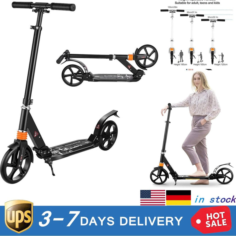 3 Adjustable Height Kids Adults Kick Foldable Scooter