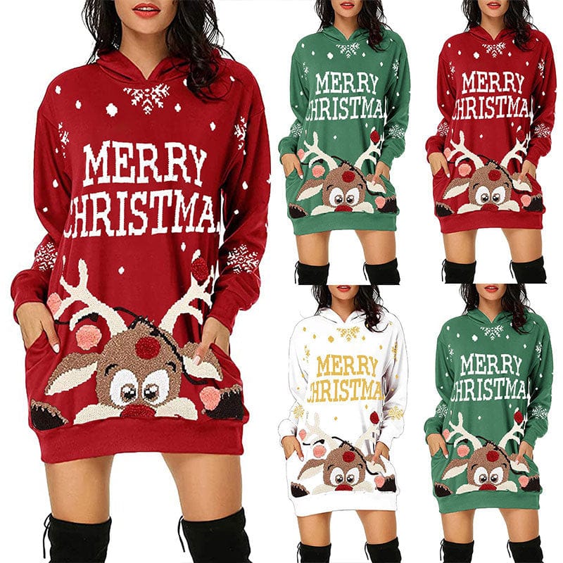 Women Holiday Party Ugly Plaid XMAS Sweater