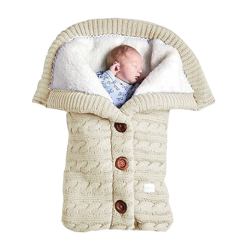 Newborn Baby Wrap Swaddling Button Knit Swaddle Infant Wrap Toddler Blanket baby Sleeping Bag Stroller Winter Warm Sleeping Bag