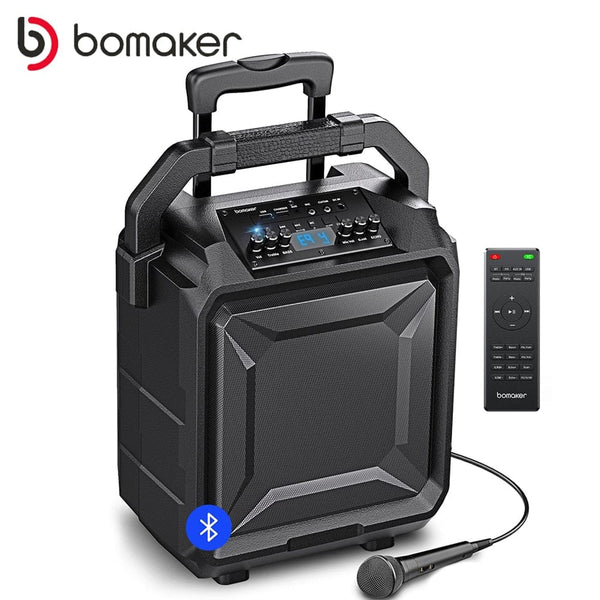 Portable PA System, 500W PMPO, 8" Woofer & 3'' Tweeter, Deep Bass/Treble, EQs/Echo, Rechargeable Karaoke Speaker
